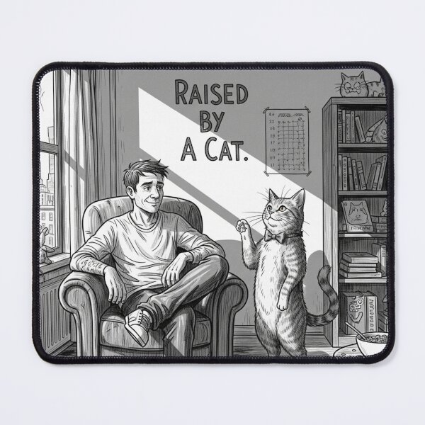 Item preview, Raised By A Cat designed and sold by PetJoyPrintsCO.
