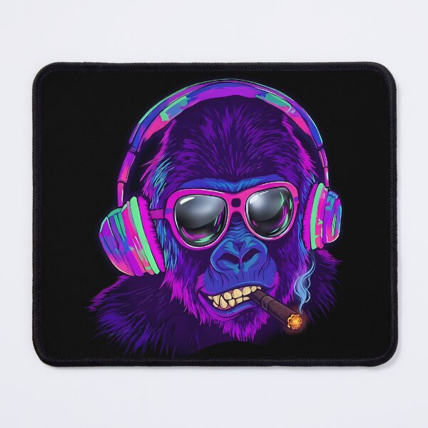 Item preview, Neon Gorilla DJ - Synthwave Ape Art designed and sold by Totallywasted.