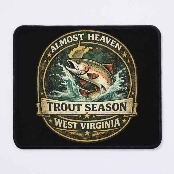 Item preview, Almost Heaven Trout Season West Virginia Shirt – Appalachian Fly Fishing Tee designed and sold by WildWonderfulWear.