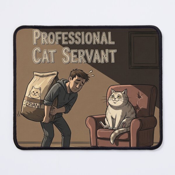 Item preview, Professional Cat Servant designed and sold by PetJoyPrintsCO.