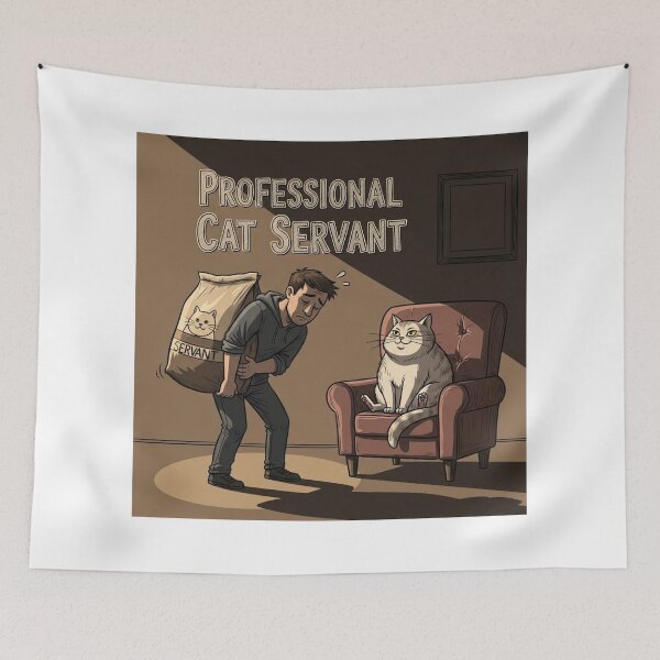 Item preview, Professional Cat Servant designed and sold by PetJoyPrintsCO.