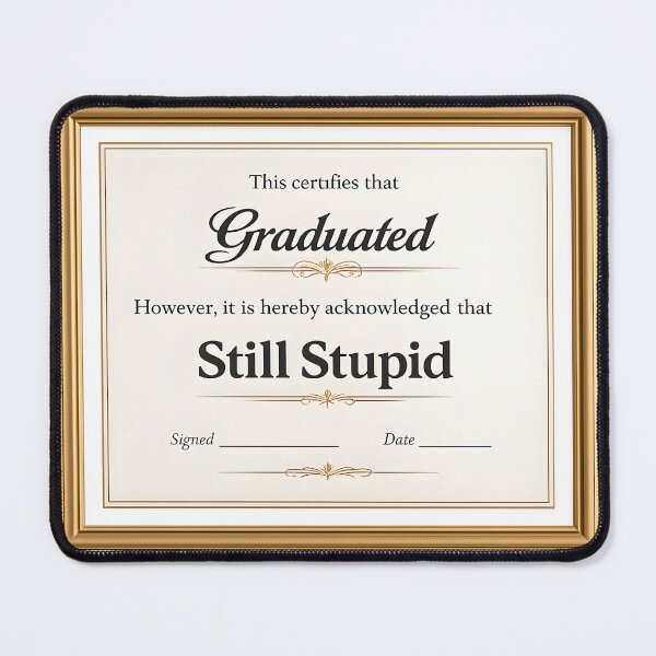 Item preview, Graduated Still Stupid Funny Certificate Design designed and sold by ShineEyePirate.