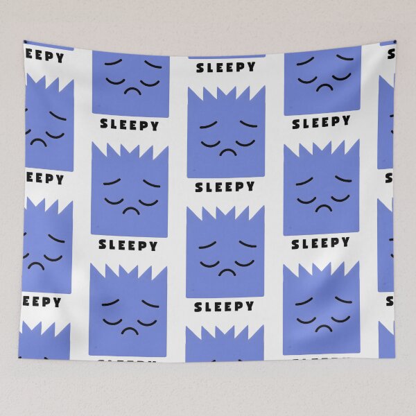 Item preview, Cute Blue Sleepy Character Cartoon designed and sold by Cute Mee .