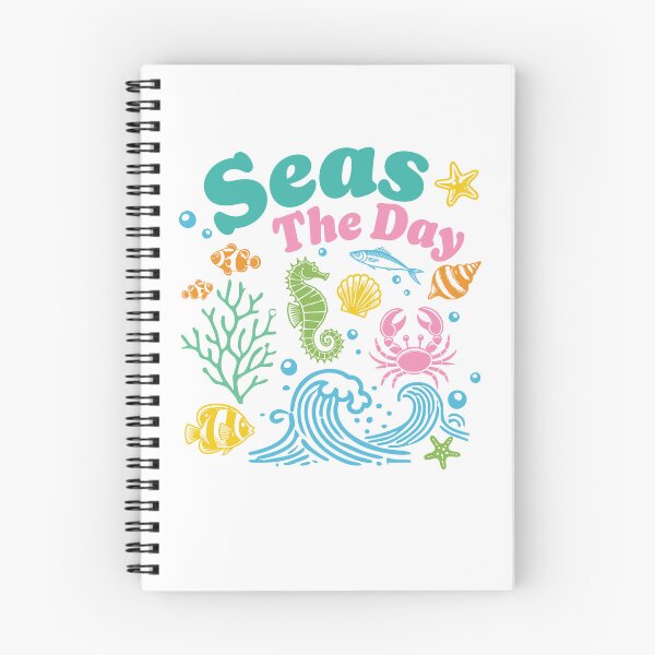 Item preview, Seas The Day Ocean Marine Life Waves Seahorse Crab Pun Desi designed and sold by izmb.