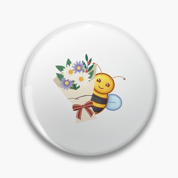 Item preview, Cute Bee Carrying Flowers – Sweet Nature Aesthetic Sticke designed and sold by JustDooo.