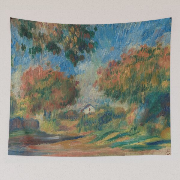 Item preview, Maison Dans Un Paysage by Pierre-Auguste Renoir: Impressionist countryside poster designed and sold by artofuniverse.