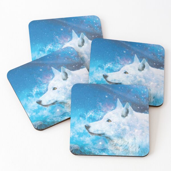 Item preview, White wolf with moon / Arctic wolf and Planets designed and sold by EglesCreations.