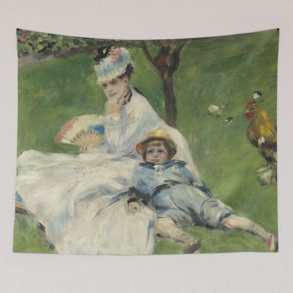 Item preview, Madame Monet and Her Son by Pierre-Auguste Renoir: Impressionist Garden Poster designed and sold by artofuniverse.