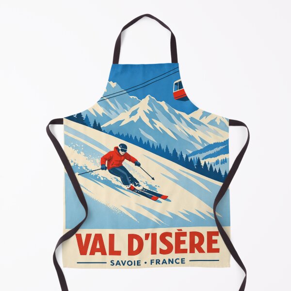 Item preview, Val d’Isère Vintage Ski Travel Poster – Retro Alpine Gondola Illustration designed and sold by supernova-tees.