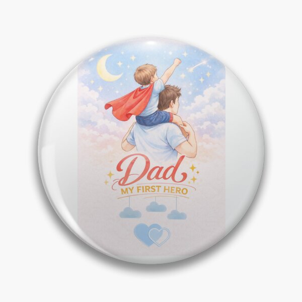 Item preview, Dad, My First Hero – Heartwarming Father's Day Illustration designed and sold by ByKubraArt.
