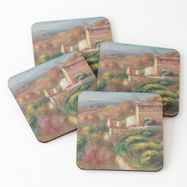 Item preview, Maison De La Poste by Pierre-Auguste Renoir: Warm Impressionist Farmhouse Poster designed and sold by artofuniverse.