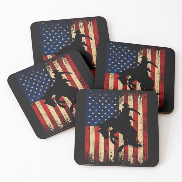 Item preview, USA Cowboy With a Distressed Flag designed and sold by erozzz.