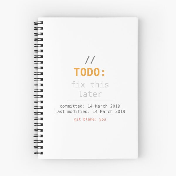 Item preview, TODO Fix This Later Programmer Code Comment Humour designed and sold by ShirtDotExe.