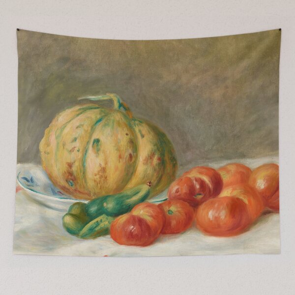 Item preview, Melon Et Tomates by Pierre-Auguste Renoir: Impressionist Kitchen Still Life Poster designed and sold by artofuniverse.