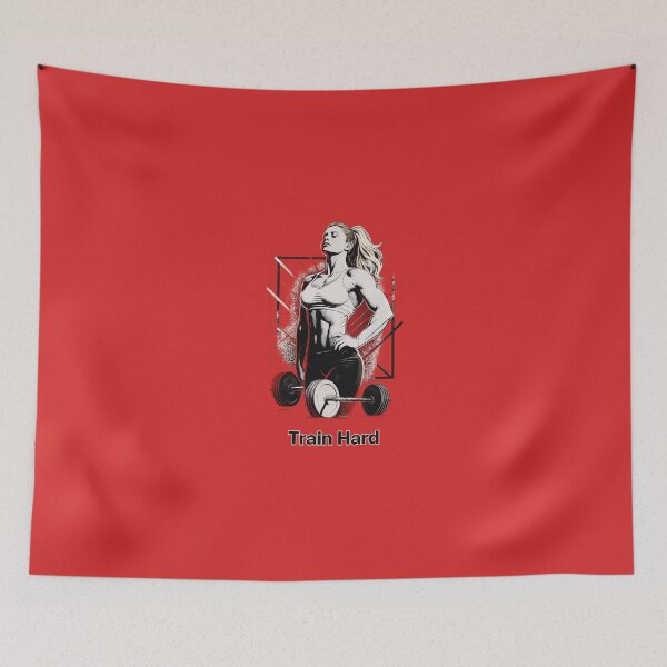 Item preview, Train Hard – Strong Woman Gym Art designed and sold by StorySeller85.