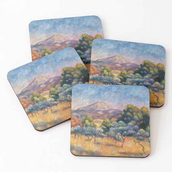 Item preview, Mont Sainte Victoire by Pierre-Auguste Renoir: Sunlit Impressionist Landscape Poster designed and sold by artofuniverse.