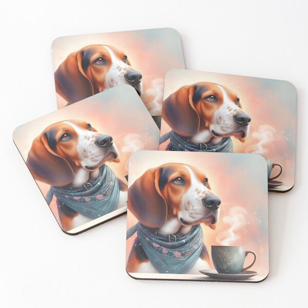 Item preview, Walker Coonhound Drinking Coffee: “Walker Coonhound Coffee Break” designed and sold by The Coffee Critters.