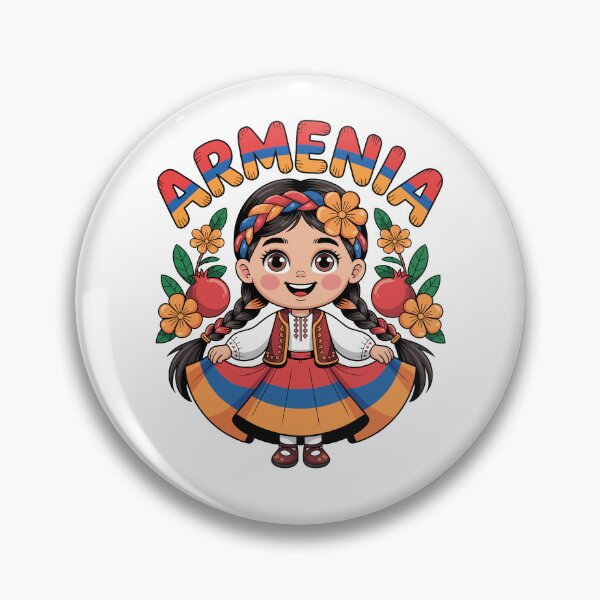 Item preview, Cute Armenian Girl in Flag Dress with Pomegranates for Kids designed and sold by NUMAcreations.