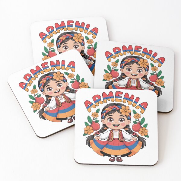 Item preview, Cute Armenian Girl in Flag Dress with Pomegranates for Kids designed and sold by NUMAcreations.