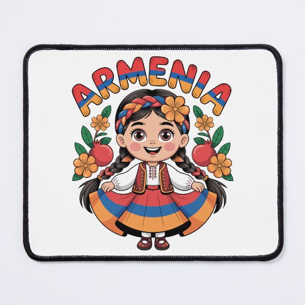 Item preview, Cute Armenian Girl in Flag Dress with Pomegranates for Kids designed and sold by NUMAcreations.