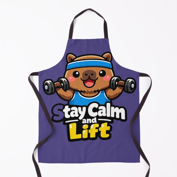 Item preview, Stay Calm and Lift – Cute Kawaii Capybara Lifting Dumbbells Gym Sticker designed and sold by les3cerises.