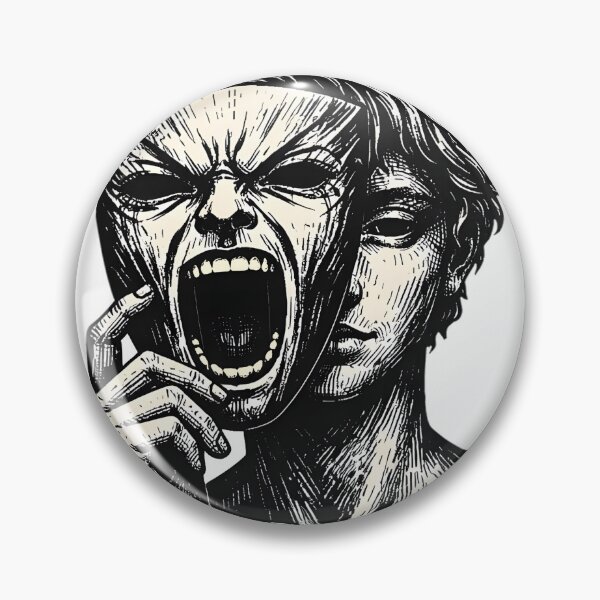 Item preview, Lurking Hidden Emotion Dark Academia Statue Art - Stoic Calm vs Chaos Mask Scratchboard Illustration by Vivaan Studio designed and sold by Vivaan Studio.