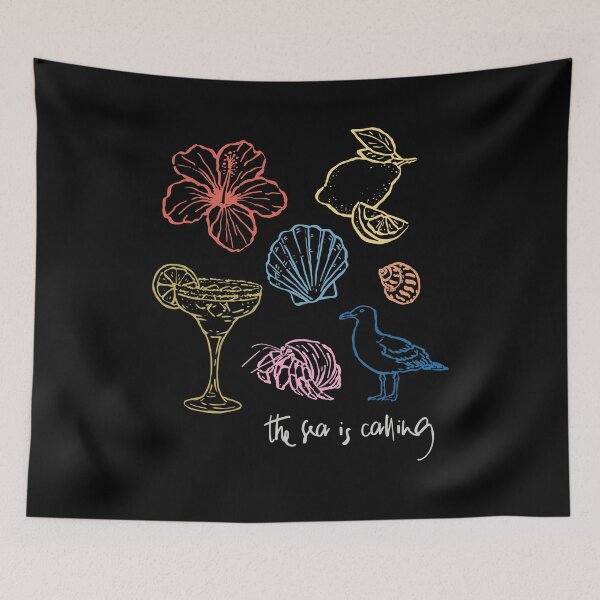 Item preview, The Sea Is Calling Beach Summer Ocean Outline Art designed and sold by izmb.