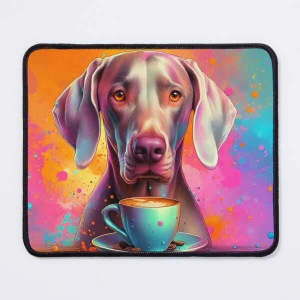 Item preview, Weimaraner Drinking Coffee: "Weimaraner Wake-Up” designed and sold by The Coffee Critters.