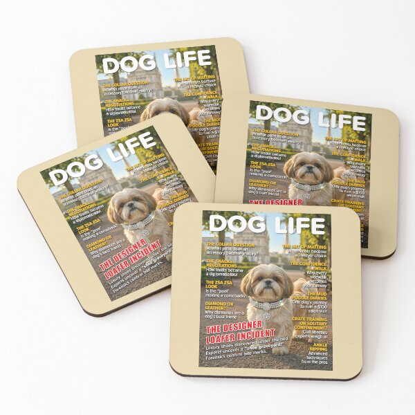 Item preview, Funny Shih Tzu Magazine Cover — The Designer Loafer Incident (DOG LIFE Paris Dog) designed and sold by FrancophileFun.