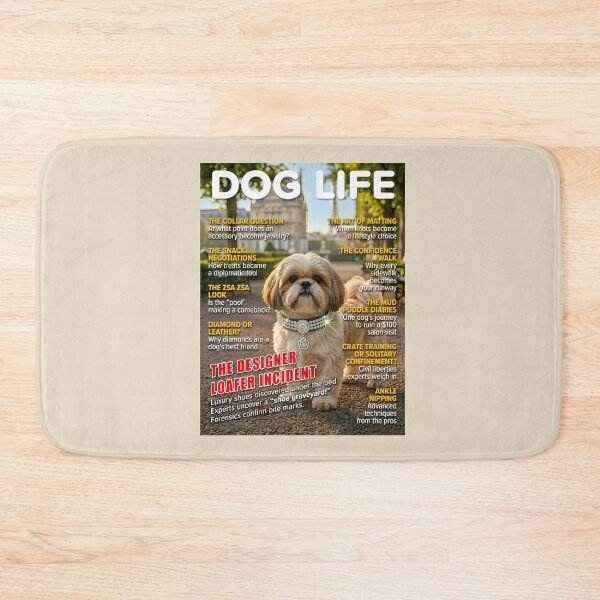 Item preview, Funny Shih Tzu Magazine Cover — The Designer Loafer Incident (DOG LIFE Paris Dog) designed and sold by FrancophileFun.