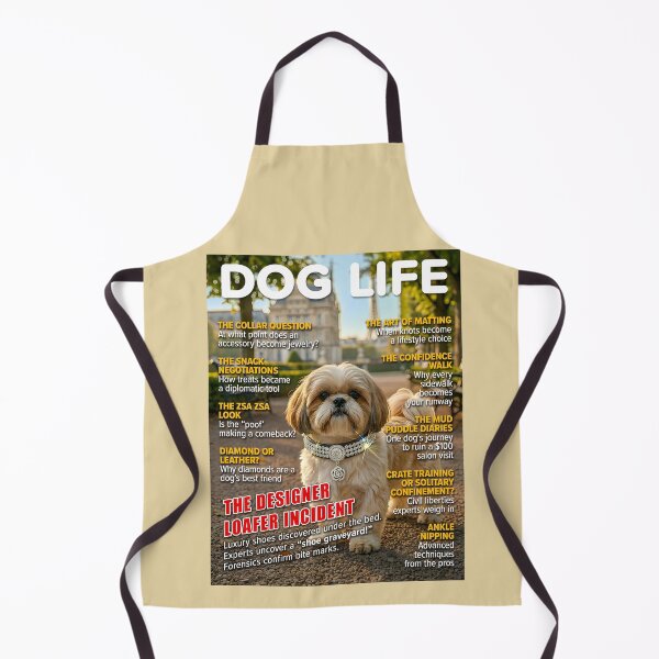 Item preview, Funny Shih Tzu Magazine Cover — The Designer Loafer Incident (DOG LIFE Paris Dog) designed and sold by FrancophileFun.