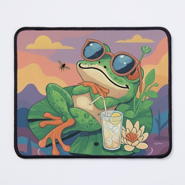 Item preview, Chill Frog: Summer Vibes & Cold Lemonade on a Lily Pad designed and sold by Williams Anderson.