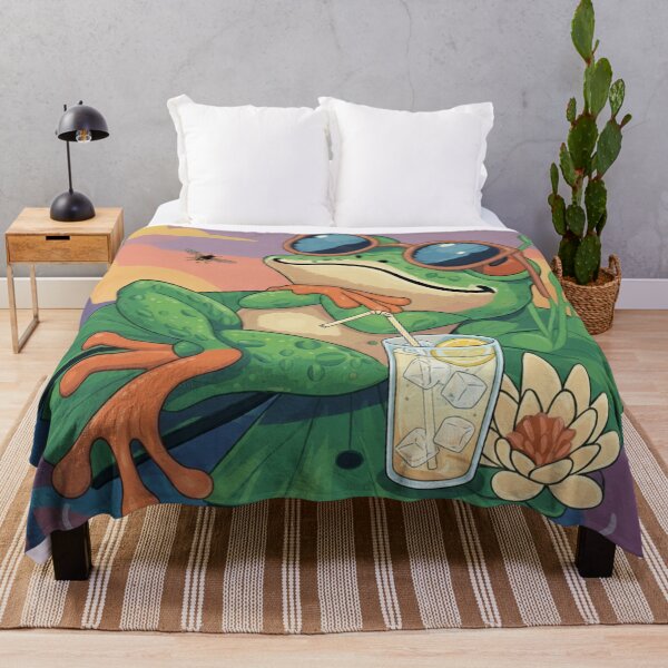 Item preview, Chill Frog: Summer Vibes & Cold Lemonade on a Lily Pad designed and sold by Williams Anderson.