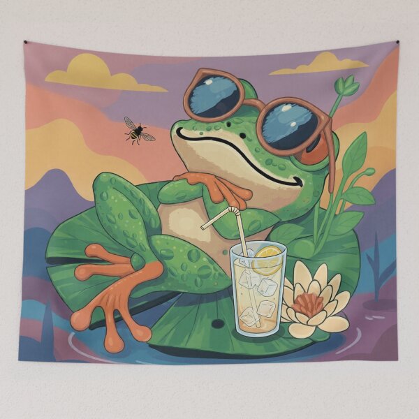 Item preview, Chill Frog: Summer Vibes & Cold Lemonade on a Lily Pad designed and sold by Williams Anderson.