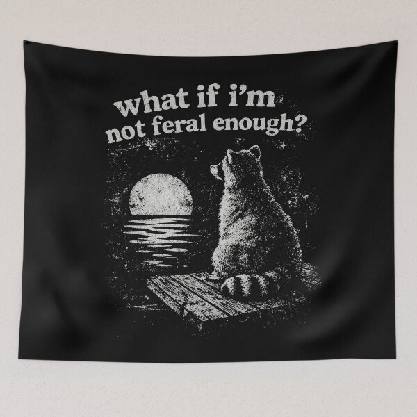Item preview, Funny Raccoon What If I'm Not Feral Enough Meme Retro  designed and sold by will freed18.