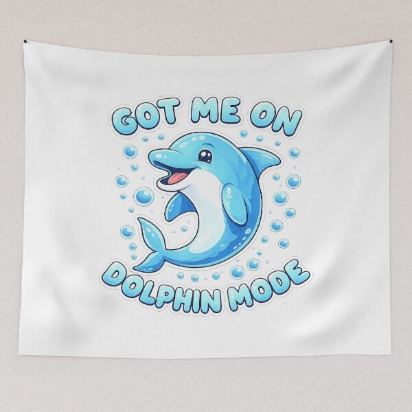 Item preview, Got Me On Dolphin Mode – Funny Cartoon Shirt designed and sold by ClutchCassidyTees.