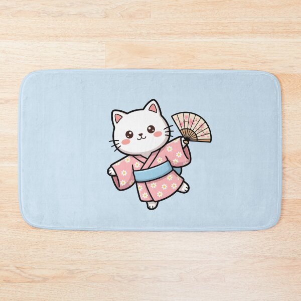 Item preview, cute cat in a kimono designed and sold by aeaeaeae.