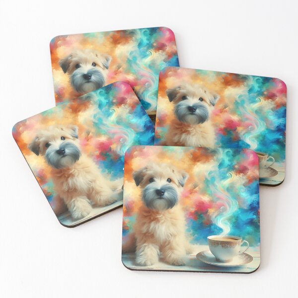 Item preview, Wheaten Terrier tomando café: “Wheaten Terrier Batido Latte” designed and sold by The Coffee Critters.