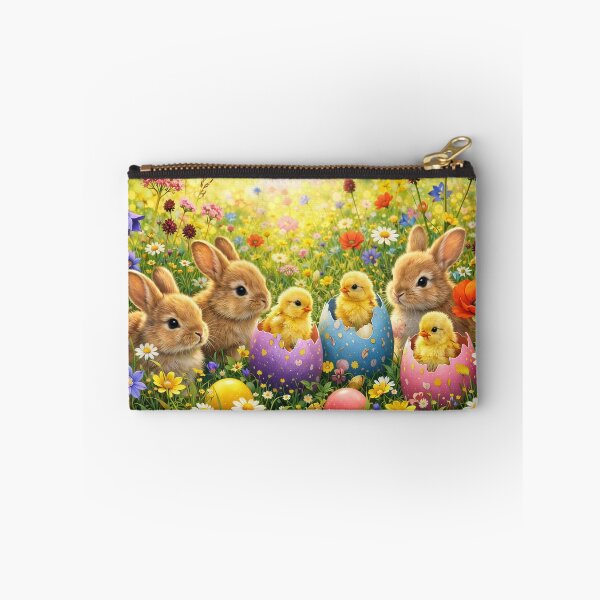 Item preview, Easter Bunnies and Chicks in a Flower Meadow designed and sold by M-Y-A-R-T-.
