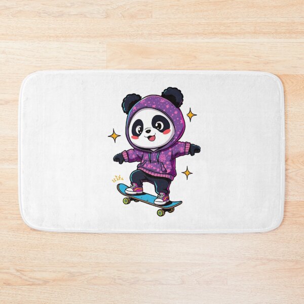 Item preview, Cute Kawaii Panda Riding Neon Skateboard designed and sold by Animepopstudio.