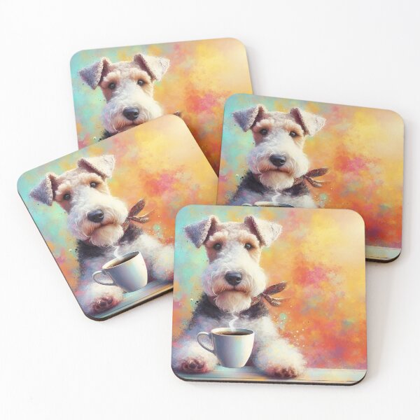 Item preview, Wire Fox Terrier Drinking Coffee: "Wire Fox Terrier Roast” designed and sold by The Coffee Critters.