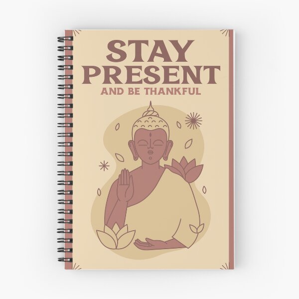 Item preview, Stay Present Be Thankful – Mindfulness Gratitude Quote | Positive Spiritual Reminder designed and sold by WellspringXflow.