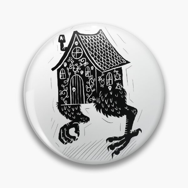 Item preview, Hut on chicken legs. Baba Yaga. Woodcut inspired illustration  designed and sold by Magpye.