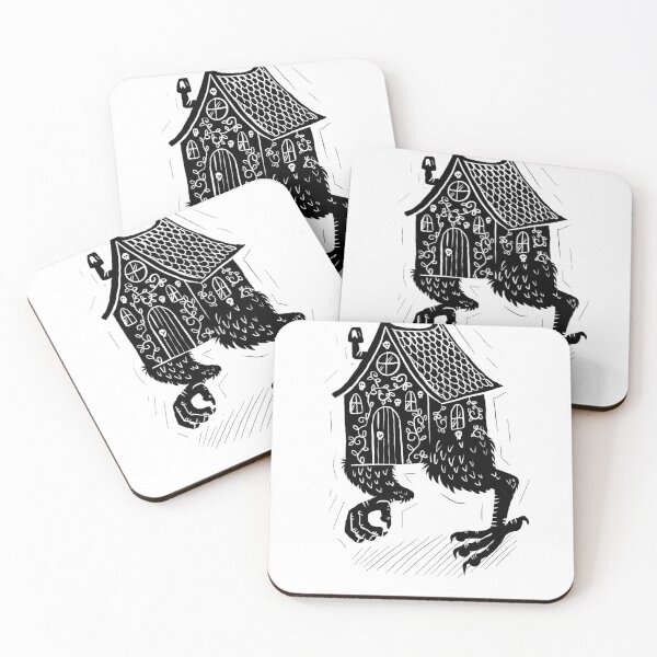 Item preview, Hut on chicken legs. Baba Yaga. Woodcut inspired illustration  designed and sold by Magpye.