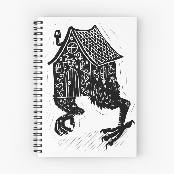 Item preview, Hut on chicken legs. Baba Yaga. Woodcut inspired illustration  designed and sold by Magpye.