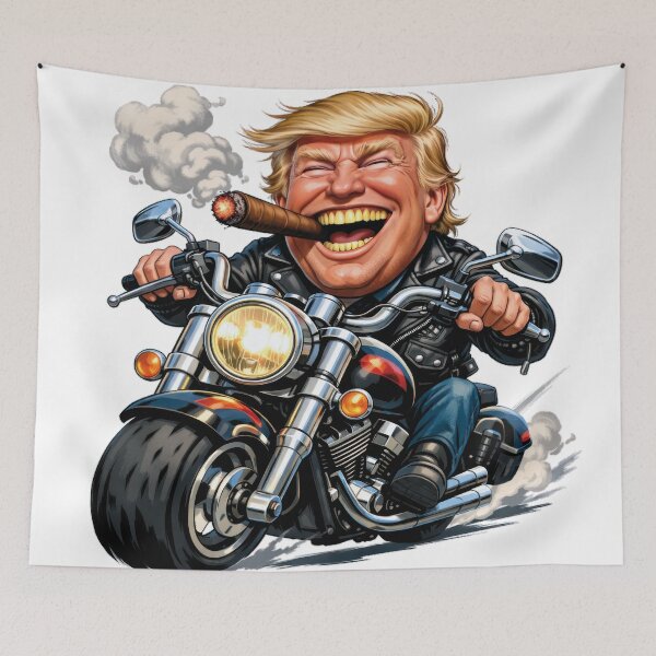 Item preview, Trump on a motorcycle, a cigar-smoking road trip! designed and sold by Alan-David.