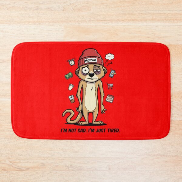 Item preview, Funny Tired Meerkat - I'm Not Sad I'm Just Tired - 90s Retro Cartoon designed and sold by mAXiBoOM.