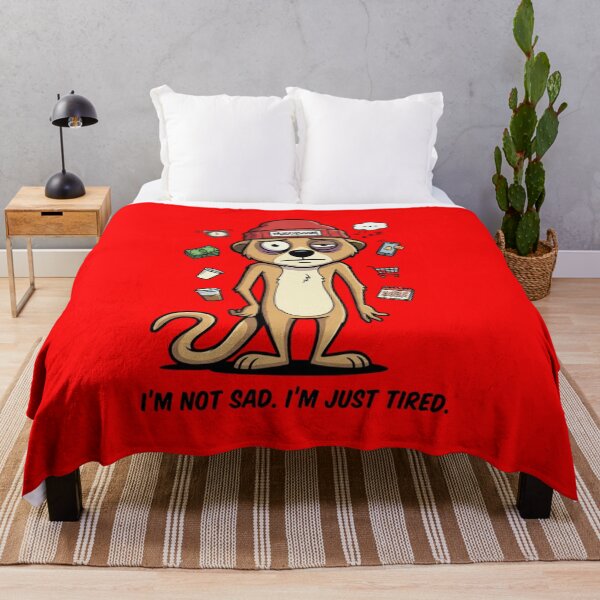 Item preview, Funny Tired Meerkat - I'm Not Sad I'm Just Tired - 90s Retro Cartoon designed and sold by mAXiBoOM.