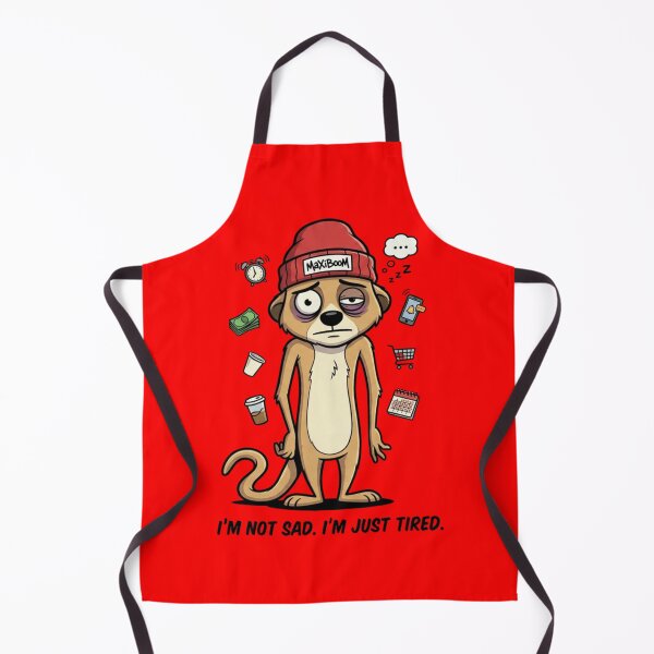 Item preview, Funny Tired Meerkat - I'm Not Sad I'm Just Tired - 90s Retro Cartoon designed and sold by mAXiBoOM.