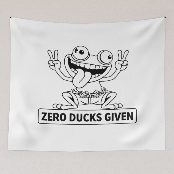 Item preview, Zero Ducks Given – Funny Minimal Frog Cartoon designed and sold by Williams Anderson.